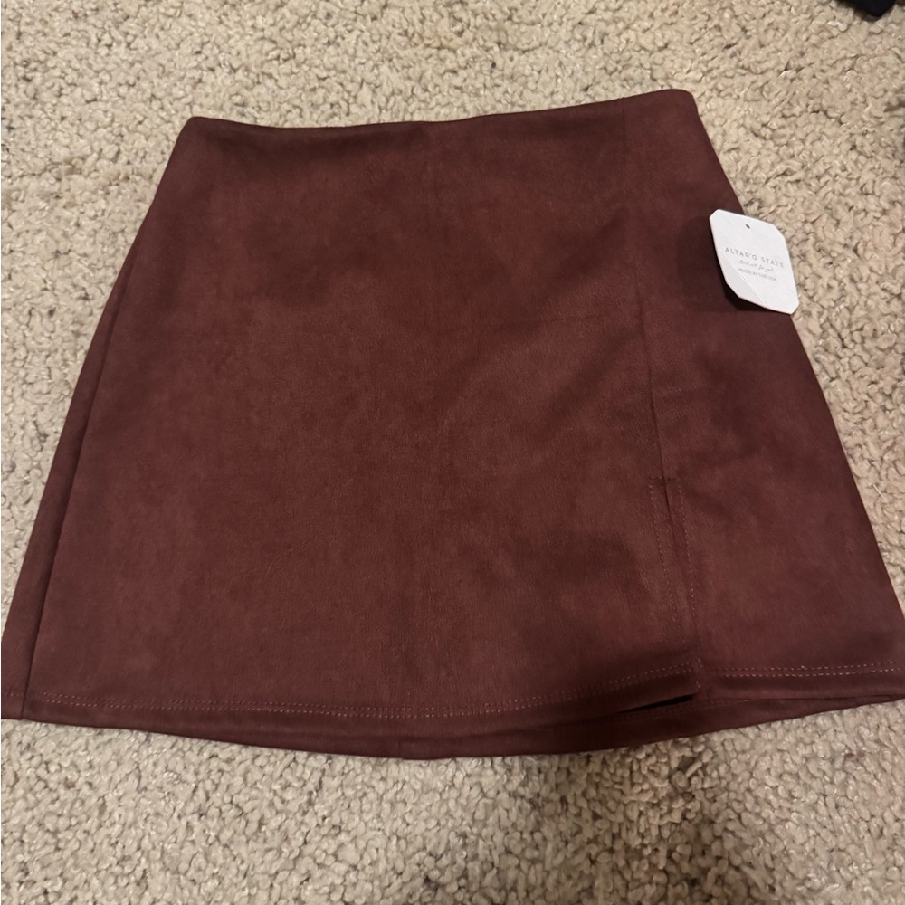 Altar'd State Rich Brown Mini Skirt